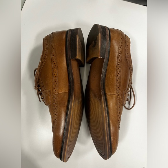 POLO RALPH LAUREN MENS MOSELY LEATHER WINGTIP,  TAN, SIZE 10.5D - Picture 7 of 11